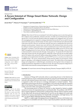 A Secure Internet of Things Smart Home Network: Design and Conﬁguration