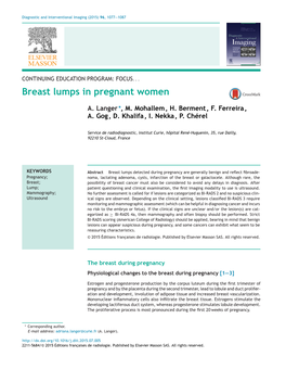 Breast Lumps in Pregnant Women
