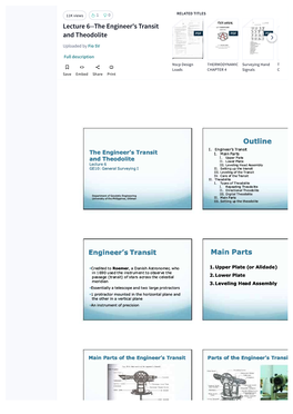 Lecture 6--The Engineer's Transit and Theodolite  Uploaded by Fio SV