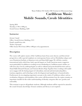 Caribbean Music Syllabus Public