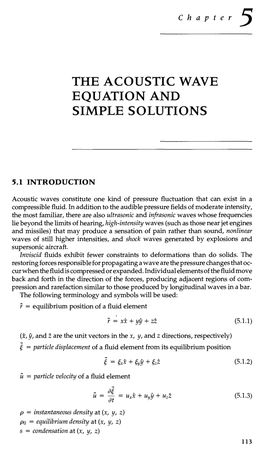 The Acoustic Wave Equation and Simple Solutions