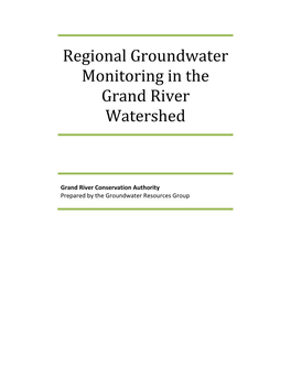 Regional Groundwater Monitoring in the Grand River Watershed