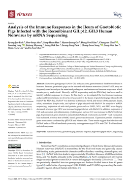 Analysis of the Immune Responses in the Ileum of Gnotobiotic Pigs Infected with the Recombinant GII.P12 GII.3 Human Norovirus by Mrna Sequencing