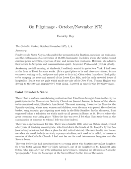 On Pilgrimage - October/November 1975