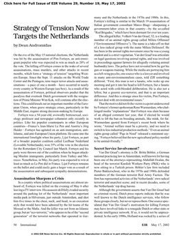 Strategy of Tension Now Targets the Netherlands