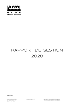 Rapport De Gestion 2020