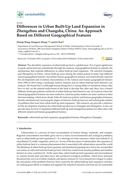 Differences in Urban Built-Up Land Expansion in Zhengzhou and Changsha, China: an Approach Based on Different Geographical Features
