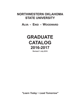 2016-2017 Graduate Catalog