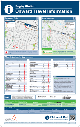 Rugby Station I Onward Travel Information Buses and Taxis Local Area Map