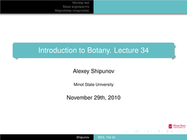 Introduction to Botany. Lecture 34