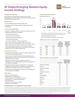 SF Global Emerging Markets Equity Income Strategy