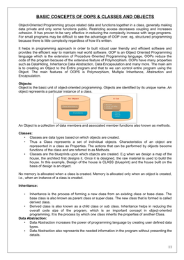 Basic Concepts of Oops & Classes and Objects