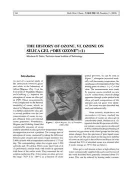 The History of Ozone. Vi. Ozone on Silica Gel (“Dry Ozone”) (1)