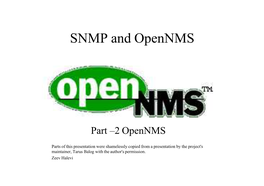 SNMP and Opennms