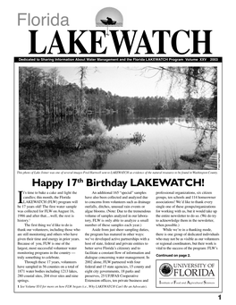 Florida LAKEWATCH Dedicated to Sharing Information About Water Management and the Florida LAKEWATCH Program Volume XXV 2003