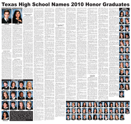 Texas High School Names 2010 Honor Graduates