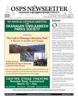 Osps Newsletter