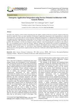 Enterprise Application Integration Using Service Oriented Architecture with Generic Pattern