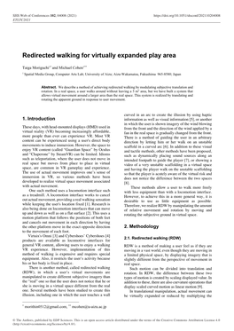 Redirected Walking for Virtually Expanded Play Area