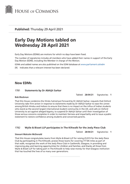 View Early Day Motions PDF File 0.12 MB