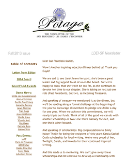 Fall 2013 Issue LDEI-SF Newsletter