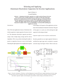 Selecting and Applying Aluminum Electrolytic Capacitors for Inverter Applications