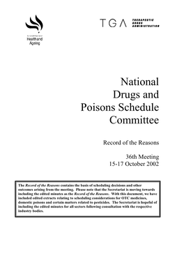 National Drugs and Poisons Schedule Committee