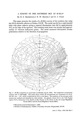 A SURVEY of the SOUTHERN SKY at 30 Mcjs* by D