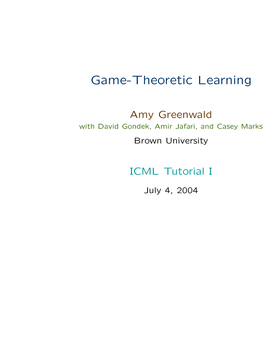 Game-Theoretic Learning