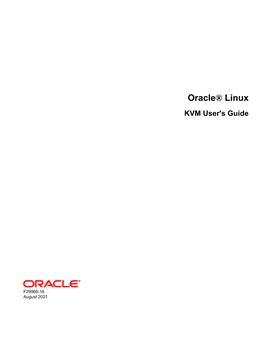 Oracle® Linux KVM User's Guide