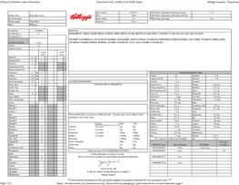 Official US Nutrition Label Information Raisin Bran S NLI 12460 01-02-2018 Public Kellogg Company - Proprietary