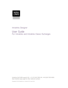 Intralinks Designer User Guide for Intralinks Platform