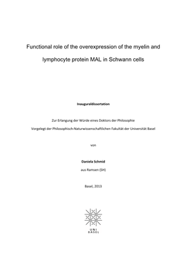 Functional Role of the Overexpression of the Myelin and Lymphocyte
