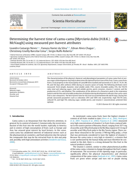 Determining the Harvest Time of Camu-Camu [Myrciaria Dubia (H.B.K.)