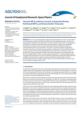 Journal of Geophysical Research: Space Physics