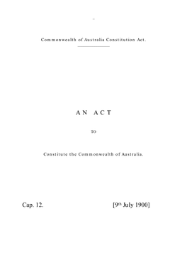 Commonwealth of Australia Constitution Act [Transcript