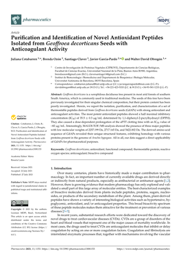 Purification and Identification of Novel Antioxidant Peptides Isolated From