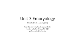 Unit 3 Embryo Questions