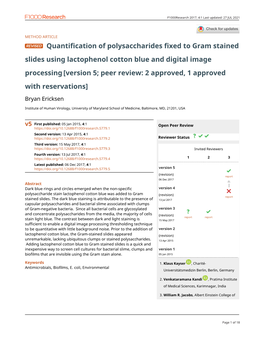 Quantification of Polysaccharides Fixed to Gram Stained Slides Using
