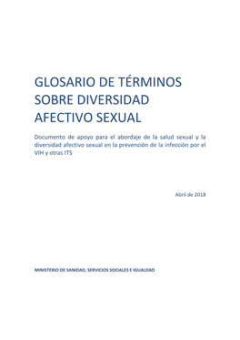 Glosario De Términos Sobre Diversidad Afectivo Sexual