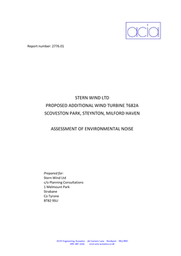 Stern Wind Ltd Proposed Additional Wind Turbine T682a Scoveston Park, Steynton, Milford Haven