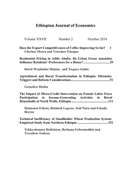 Ethiopian Journal of Economics