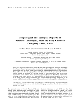 (Arthropoda) from the Early Cambrian Chengjiang Fauna, China