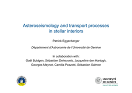 Asteroseismology and Transport Processes in Stellar Interiors