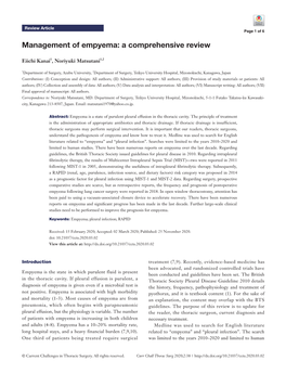 Management of Empyema: a Comprehensive Review