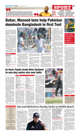 Babar, Masood Tons Help Pakistan Dominate Bangladesh in First Test