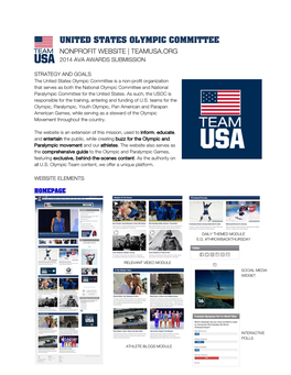 United States Olympic Committee Nonprofit Website | Teamusa.Org 2014 Ava Awards Submission