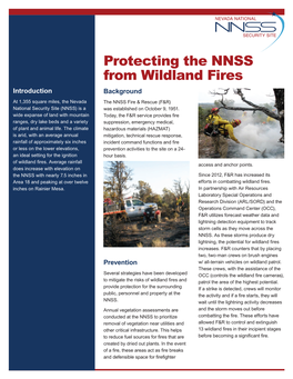 Protecting the NNSS from Wildland Fires Introduction Background