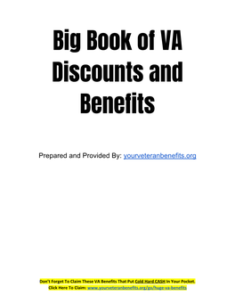 Big Book of VA Discounts and Benefits