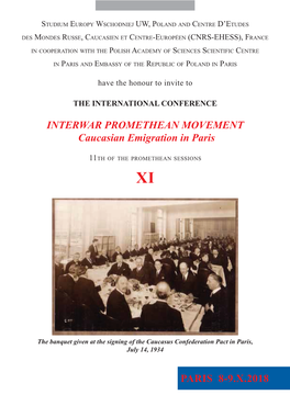 INTERWAR PROMETHEAN MOVEMENT Caucasian Emigration in Paris